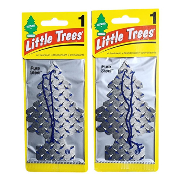 2 Little Trees Cheirinho Car Automotivo Pure Steel Original