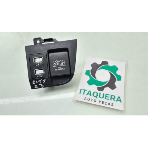 Moldura Tomada Auxiliar Usb 12v Honda City Ano 2022 2023